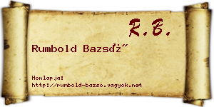 Rumbold Bazsó névjegykártya